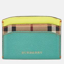 Burberry Multicolor Leather and Coated Canvas Card Holder