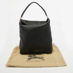 Pre Owned Burberry Black Leather Cale Hobo