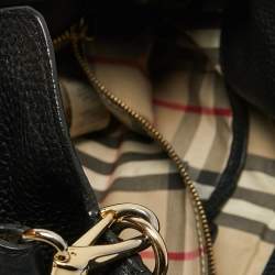 Pre Owned Burberry Black Leather Cale Hobo