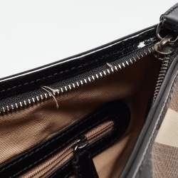 مملوكة مسبقًا Burberry Black/Beige Supernova Check PVC and Patent Leather Dryden Crossbody Bag