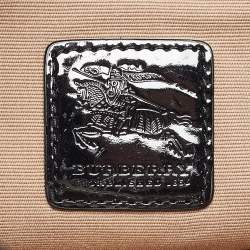 مملوكة مسبقًا Burberry Black/Beige Supernova Check PVC and Patent Leather Dryden Crossbody Bag