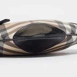مملوكة مسبقًا Burberry Black/Beige Supernova Check PVC and Patent Leather Dryden Crossbody Bag