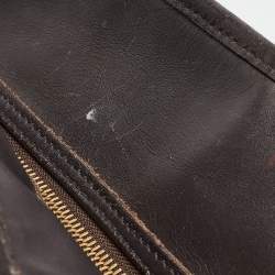 Pre Owned Burberry Choco Brown/Beige Haymarket Check Coated Canvas and Leather Minford Satchel