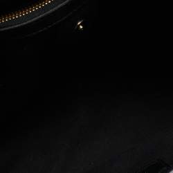 Pre Owned Burberry Black/Beige Leather and House Check Fabric Medium Banner Tote