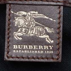 Burberry Brown/Beige Haymarket Coated Canvas and Leather Chester Bowler Bag