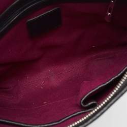 Pre Owned Burberry Black House Check Canvas and Leather Larkin Hobo