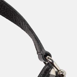 Pre Owned Burberry Black House Check Canvas and Leather Larkin Hobo