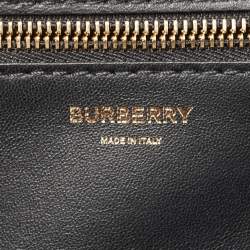 Pre Owned Burberry Black Leather Medium TB Shoulder Bag