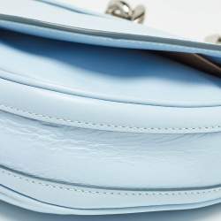 Burberry Pale Blue Soft Leather Small Olympia Shoulder Bag