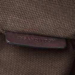 Pre Owned Burberry Smoked Check Coated Canvas and Leather Small Canterbury Tote