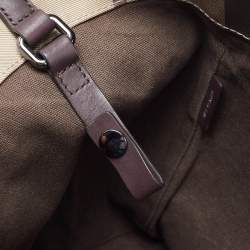 Pre Owned Burberry Smoked Check Coated Canvas and Leather Small Canterbury Tote