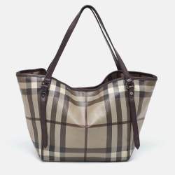 Burberry Smoked Check Coated Canvas and Leather Small Canterbury Tote Burberry TLC