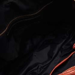 Pre Owned Burberry Orange Leather and Suede Tassel Satchel