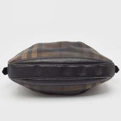 Burberry Smoked Check PVC and Leather Small Brooklyn Hobo