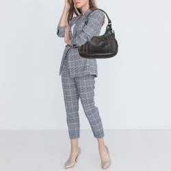 Burberry Smoked Check PVC and Leather Small Brooklyn Hobo