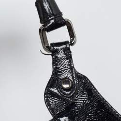 Pre Owned Burberry Black Beat Check Nylon and Patent Leather Tote