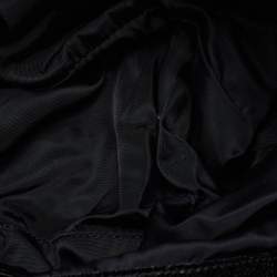 Pre Owned Burberry Black Beat Check Nylon and Patent Leather Tote