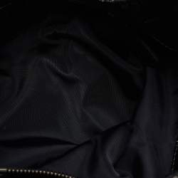 Pre Owned Burberry Black Beat Check Nylon and Patent Leather Tote