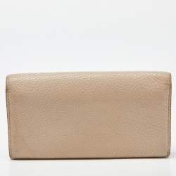 Burberry Beige Leather Bow Continental Wallet