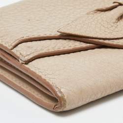Burberry Beige Leather Bow Continental Wallet