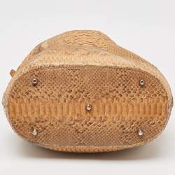 Pre Owned Burberry Beige Python Buckle Hobo