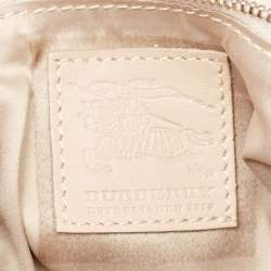 Pre Owned Burberry Beige Python Buckle Hobo