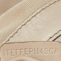 Pre Owned Burberry Beige House Check Canvas and Leather Large Parsons Bag