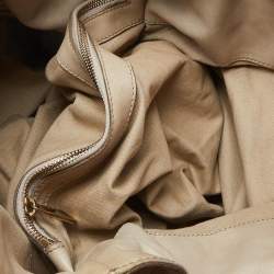 Pre Owned Burberry Beige House Check Canvas and Leather Large Parsons Bag