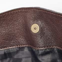 Pre Owned Burberry Dark Brown Leather Lambeth Hobo