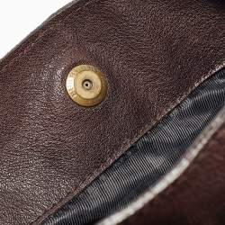 Pre Owned Burberry Dark Brown Leather Lambeth Hobo