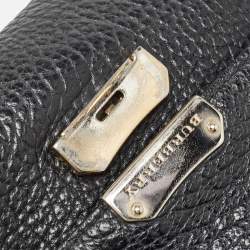 Pre Owned Burberry Black Grain Leather Heritage Crossbody Bag