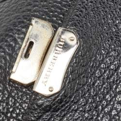 Pre Owned Burberry Black Grain Leather Heritage Crossbody Bag