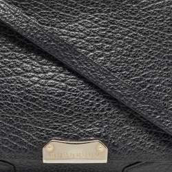 Pre Owned Burberry Black Grain Leather Heritage Crossbody Bag