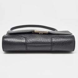 Pre Owned Burberry Black Grain Leather Heritage Crossbody Bag