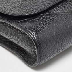 Pre Owned Burberry Black Grain Leather Heritage Crossbody Bag