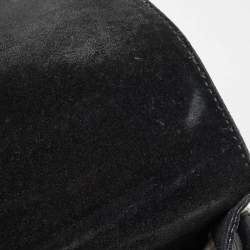 Pre Owned Burberry Black Grain Leather Heritage Crossbody Bag