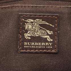 Burberry Brown/Beige Haymarket Check Coated Canvas Tassel Satchel