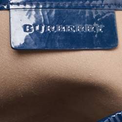 Pre Owned Burberry Beige/Blue Nova Check PVC and Patent Leather Shopper Tote