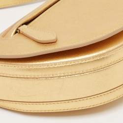 Burberry Gold Leather Small Olympia Shoulder Bag