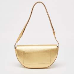 Burberry Gold Leather Small Olympia Shoulder Bag