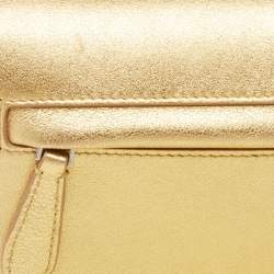 Burberry Gold Leather Small Olympia Shoulder Bag