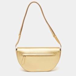 Burberry Gold Leather Small Olympia Shoulder Bag