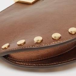 Burberry Bronze Leather Studded Olympia Clutch