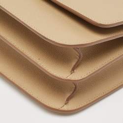 Pre Owned Burberry Beige Grain Leather Medium TB Shoulder Bag