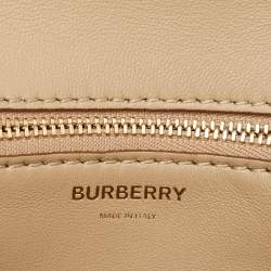 Pre Owned Burberry Beige Grain Leather Medium TB Shoulder Bag