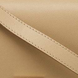 Pre Owned Burberry Beige Grain Leather Medium TB Shoulder Bag