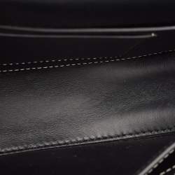 Pre Owned Burberry Black/White Canvas and Leather Small Olympia Bumbag