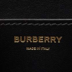 Pre Owned حقيبة كتف بربري ميني TB جلد أسود
