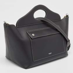 Burberry Black Leather Medium Soft Pocket Tote