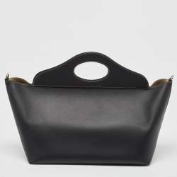 Burberry Black Leather Medium Soft Pocket Tote